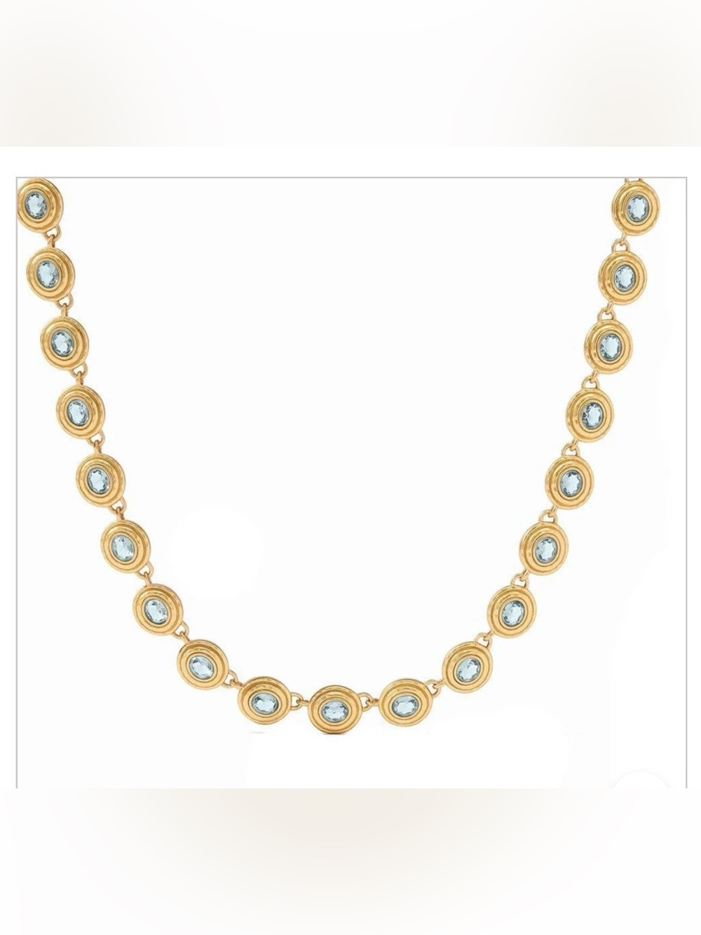 NWOT Julie Vos Gold Necklace with blue Stones